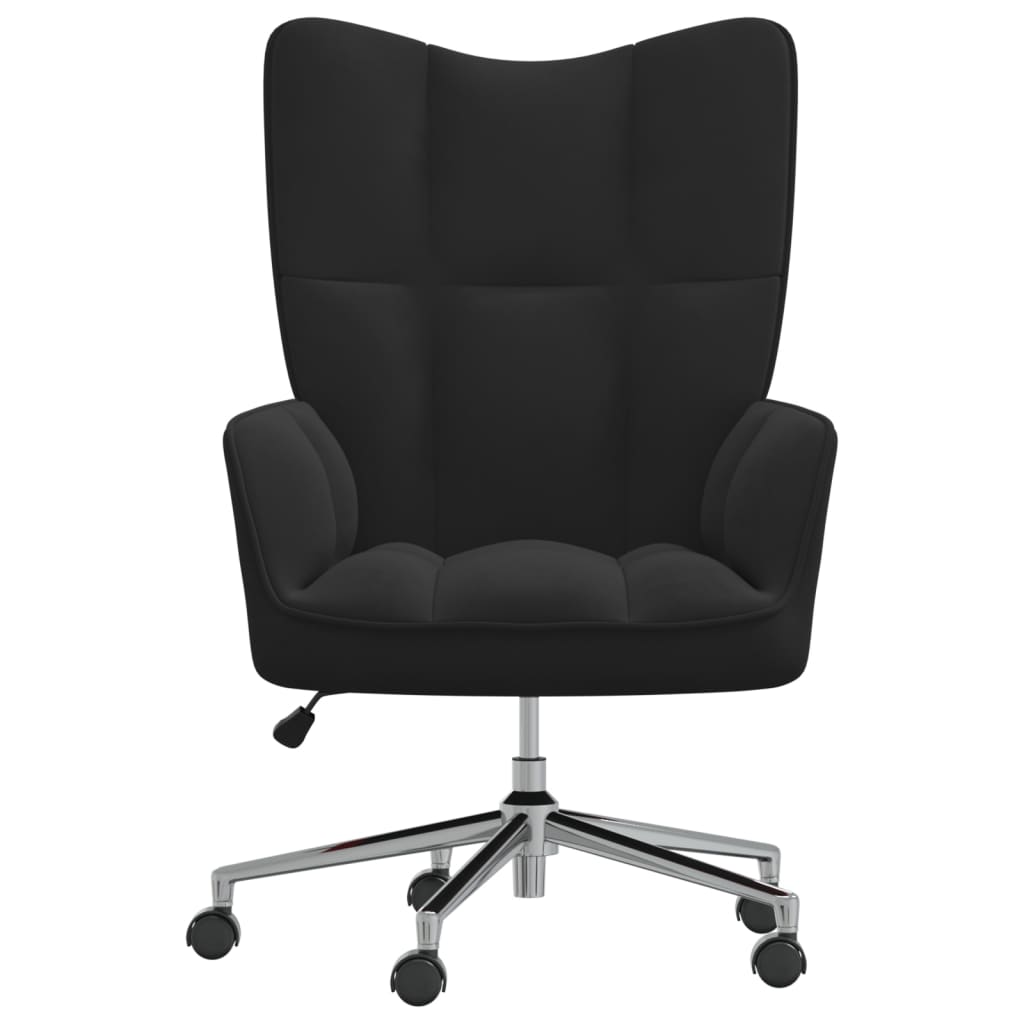 Relaxstoel Fluweel Zwart