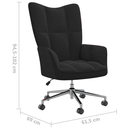 Relaxstoel Fluweel Zwart