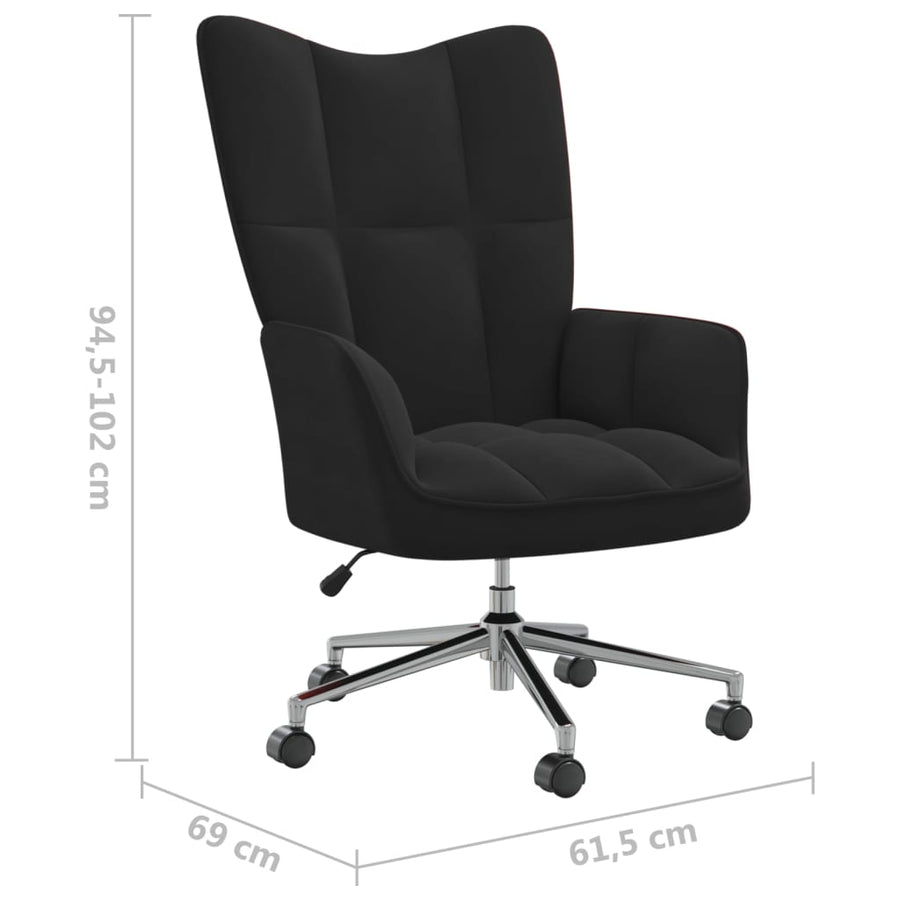 Relaxstoel Fluweel Zwart