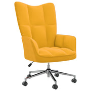 Relaxstoel fluweel mosterdgeel 61,5x69x94,5-102 cm