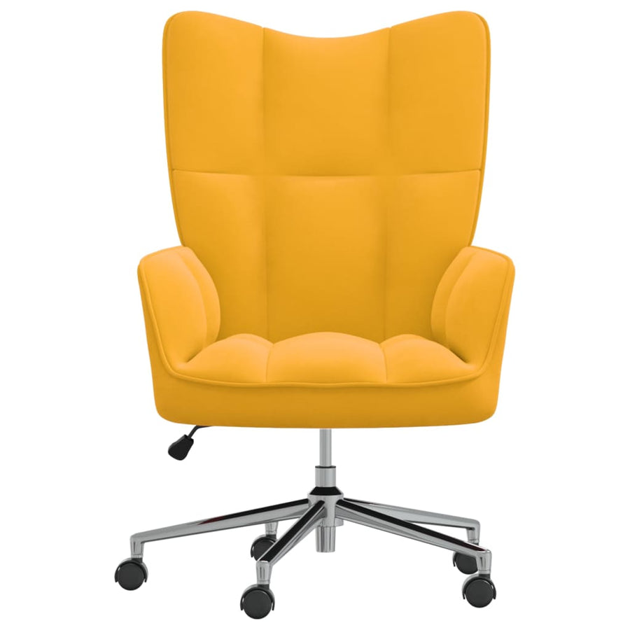 Relaxstoel Fluweel Mosterdgeel