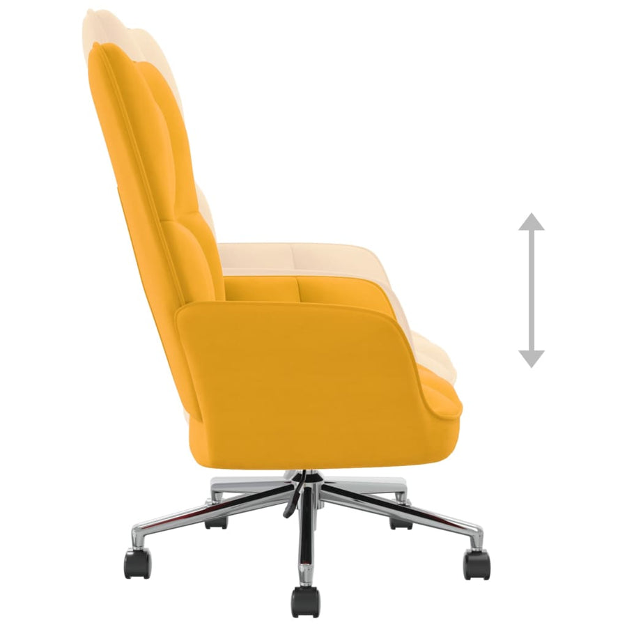 Relaxstoel Fluweel Mosterdgeel