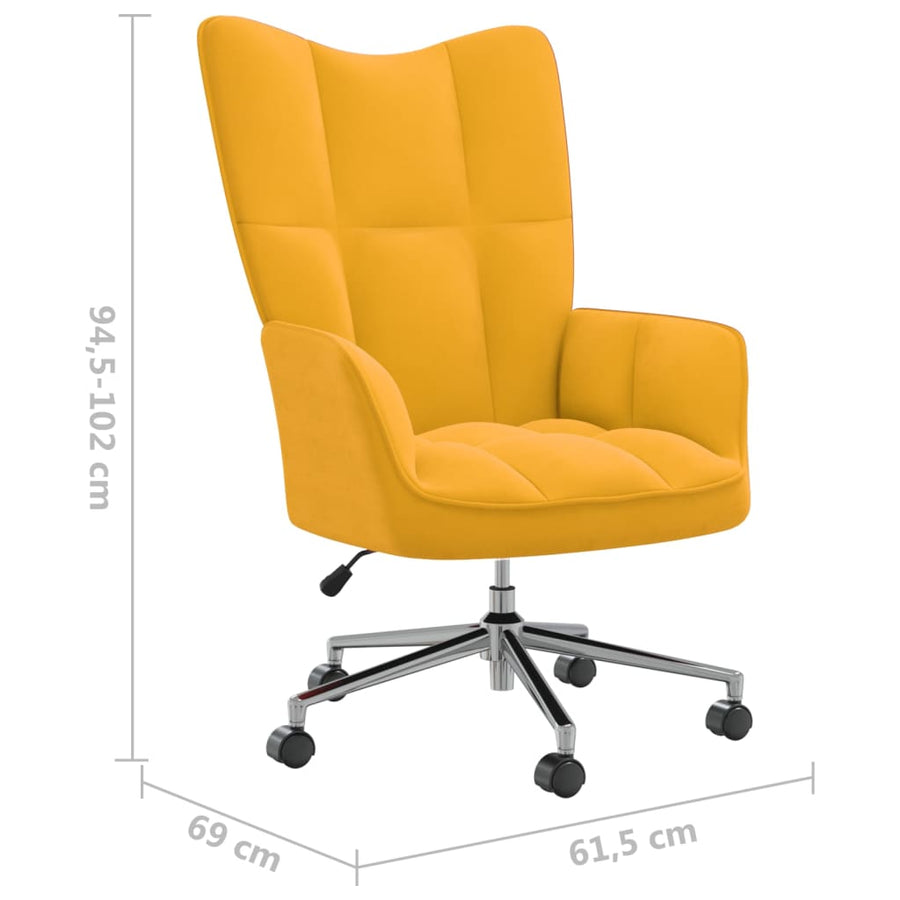 Relaxstoel Fluweel Mosterdgeel
