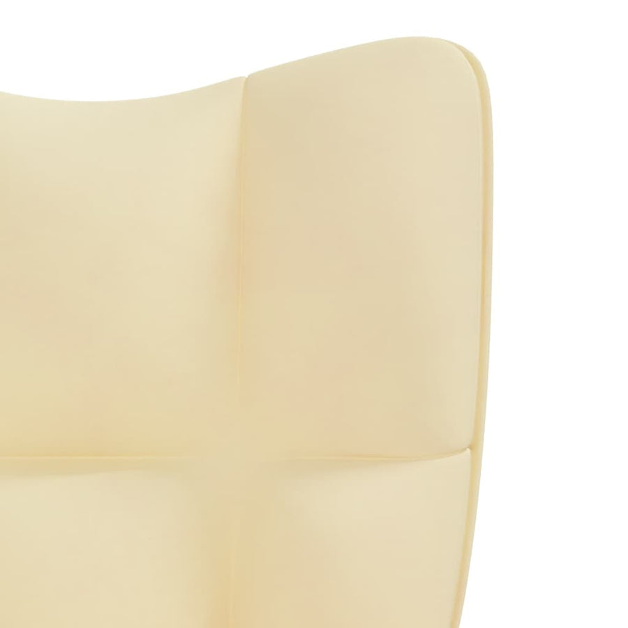 Relaxstoel Fluweel Wit Crème