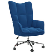 Relaxstoel fluweel blauw in hoogte verstelbaar
