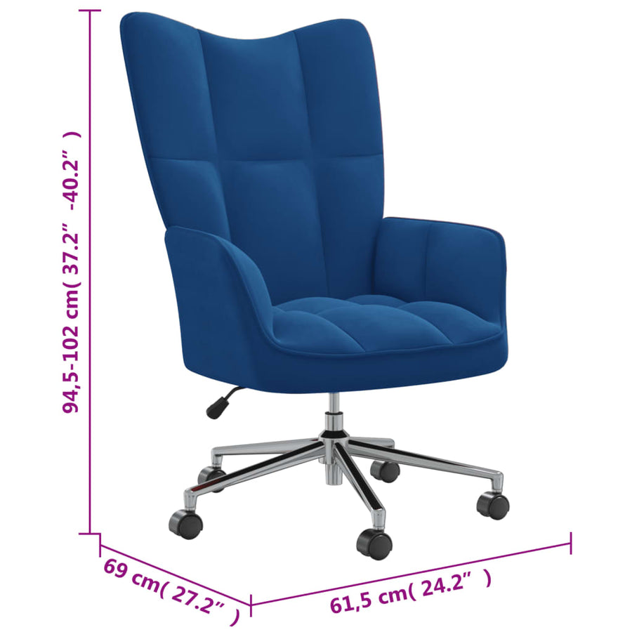 Relaxstoel Fluweel Blauw
