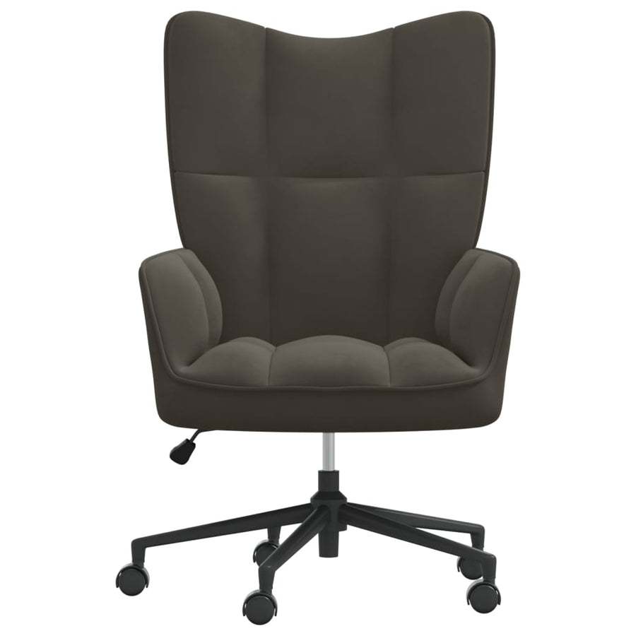 Relaxstoel Fluweel Donkergrijs