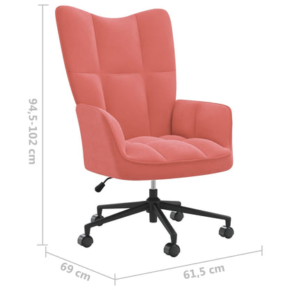 Relaxstoel Fluweel Roze