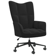 Relaxstoel fluweel zwart 61,5x69x94,5-102 cm