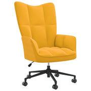 Relaxstoel fluweel mosterdgeel 61,5x69x94,5-102 cm