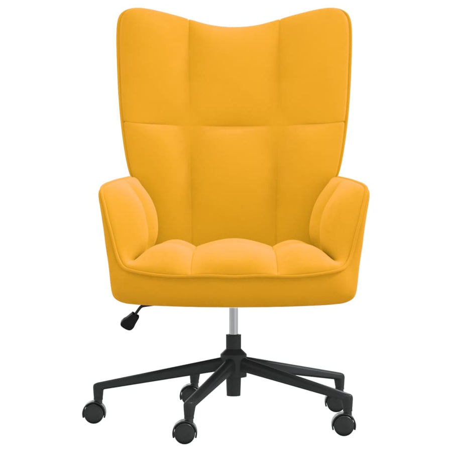 Relaxstoel Fluweel Mosterdgeel
