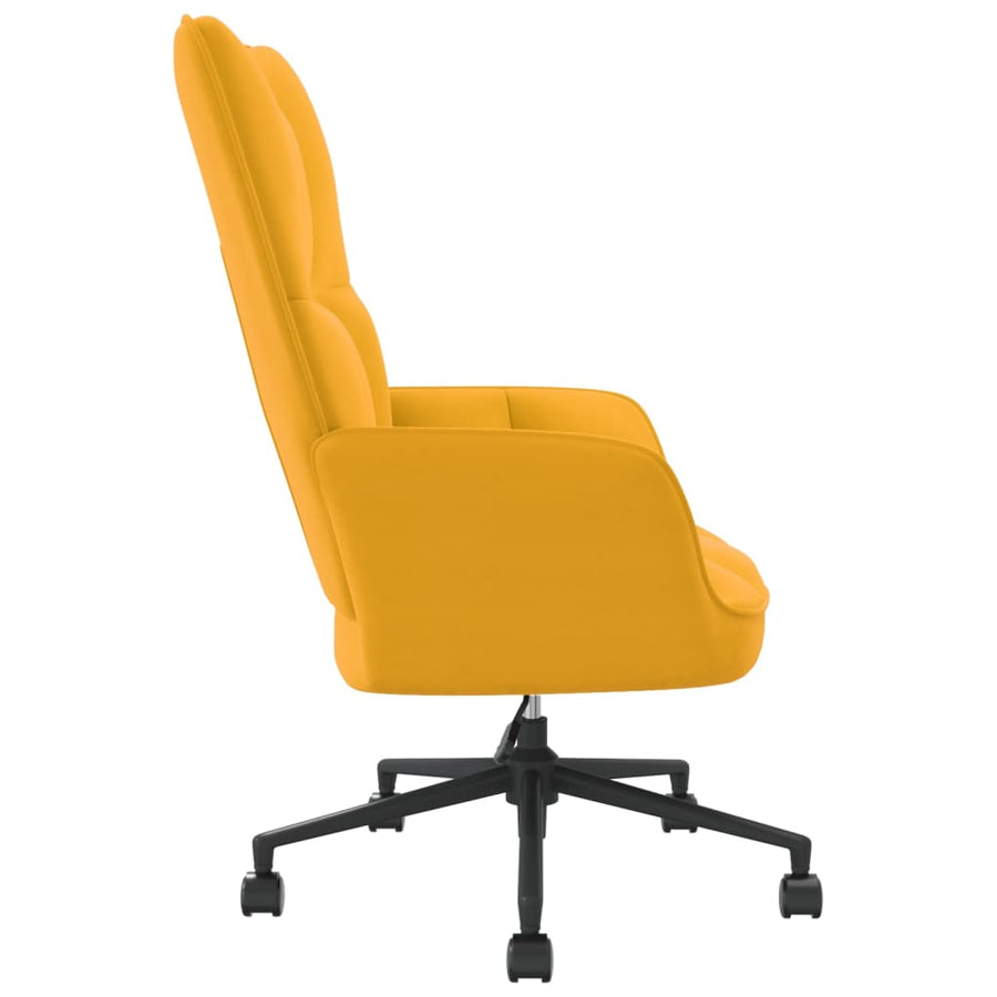 Relaxstoel Fluweel Mosterdgeel