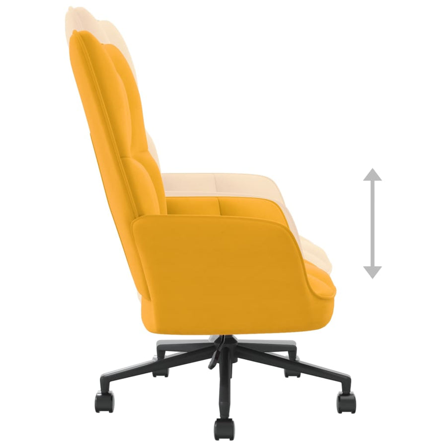 Relaxstoel Fluweel Mosterdgeel