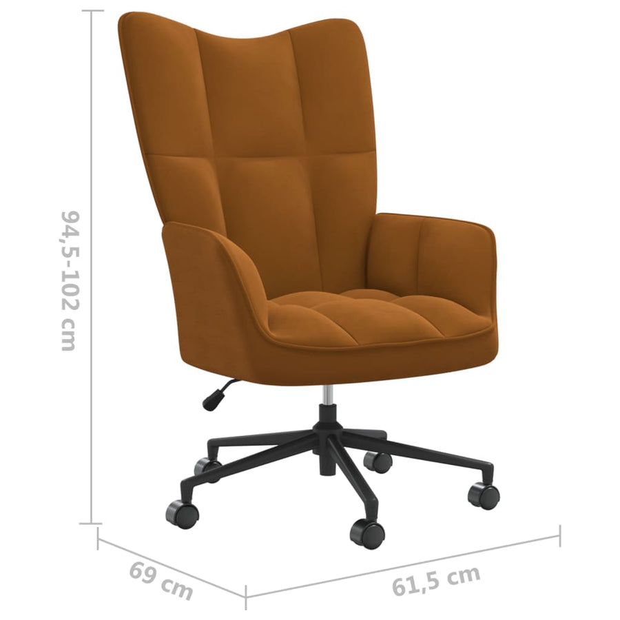 Relaxstoel Fluweel Bruin