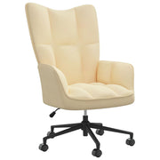 Relaxstoel fluweel crèmewit 61,5x69x(94,5-102) cm