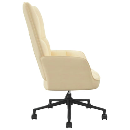 Relaxstoel Fluweel Wit Crème