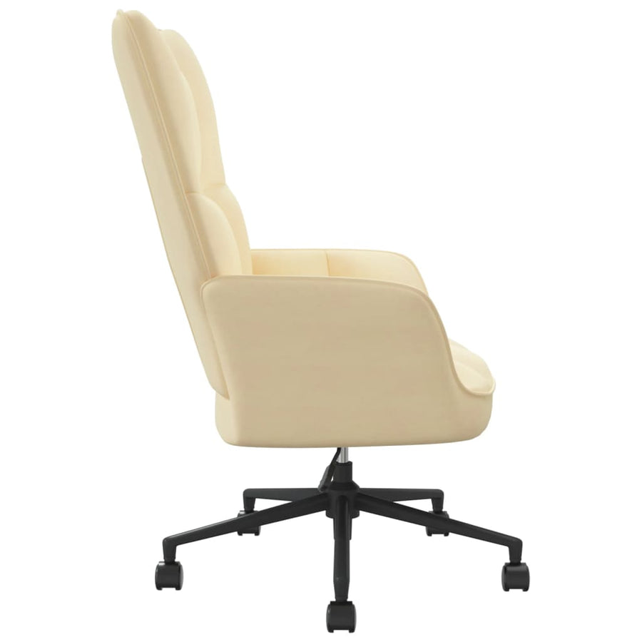 Relaxstoel Fluweel Wit Crème