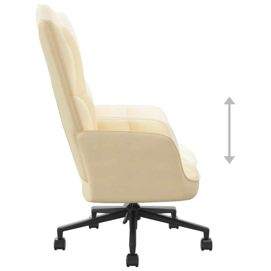Relaxstoel Fluweel Wit Crème