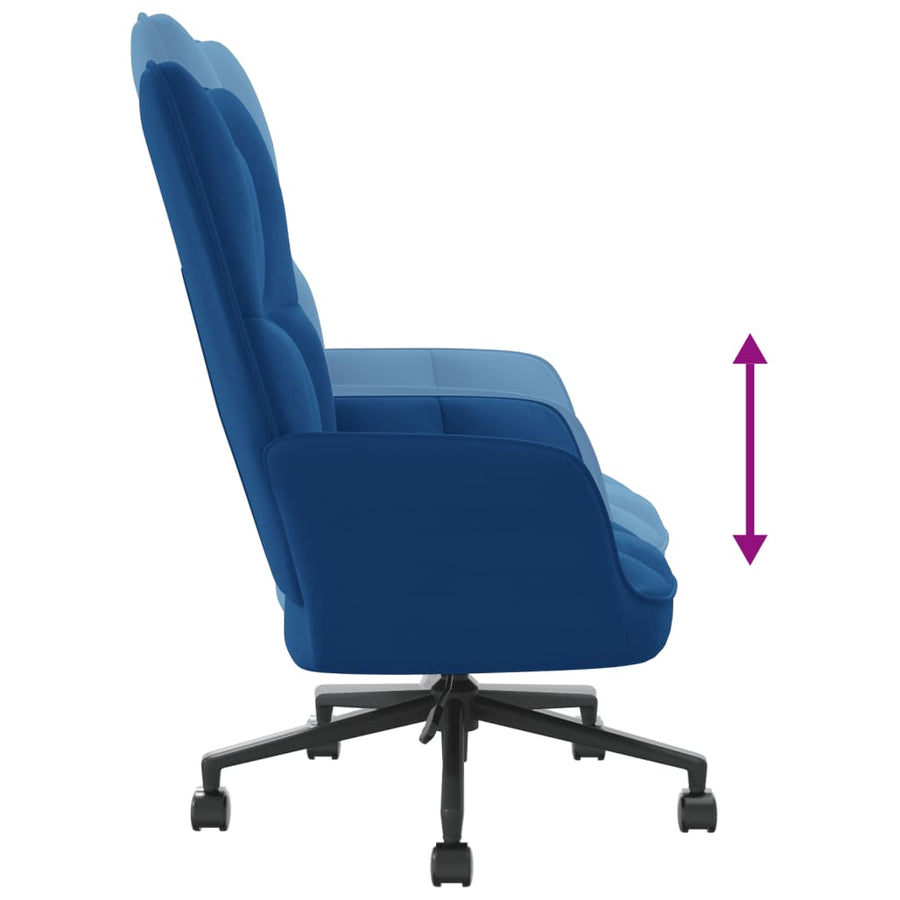 Relaxstoel Fluweel Blauw