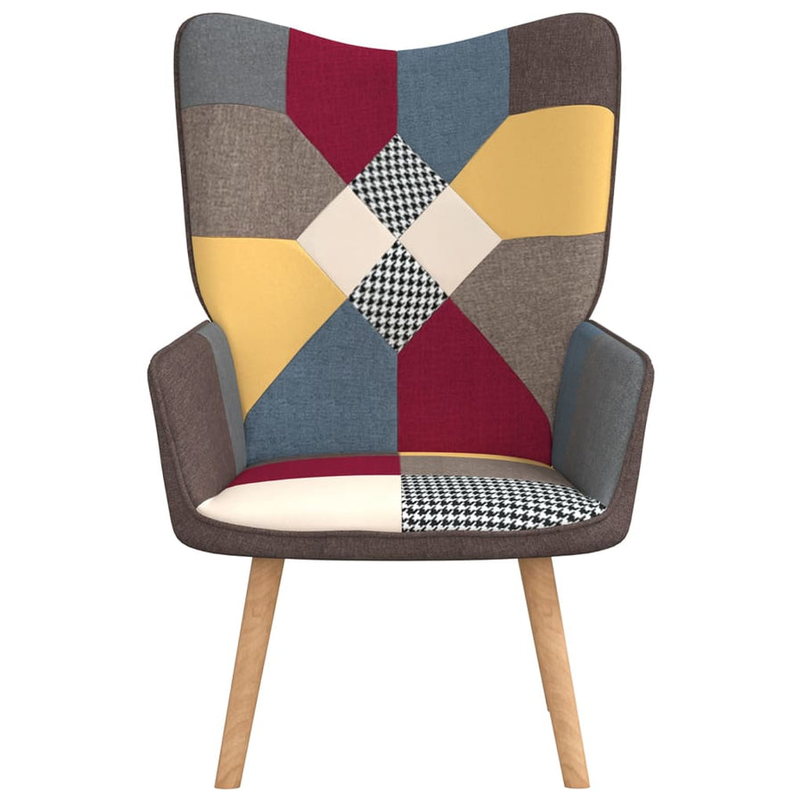 Relaxstoel Patchwork Stof Grijs Zonder voetensteun