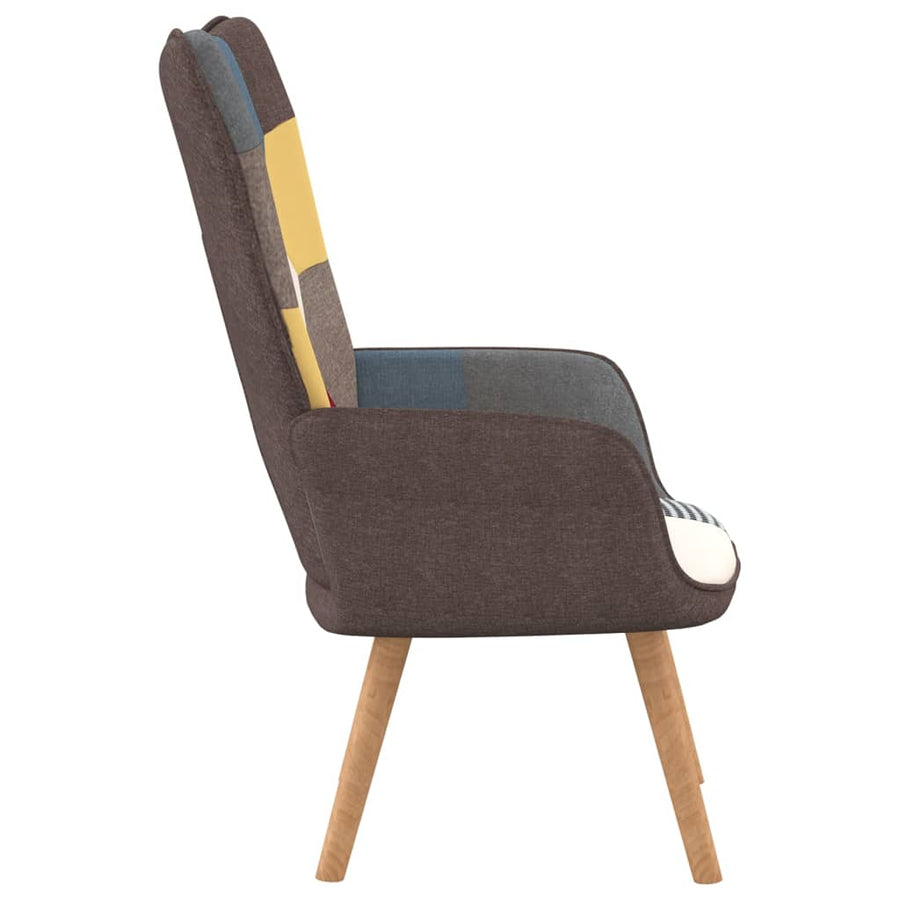 Relaxstoel Patchwork Stof Grijs Zonder voetensteun