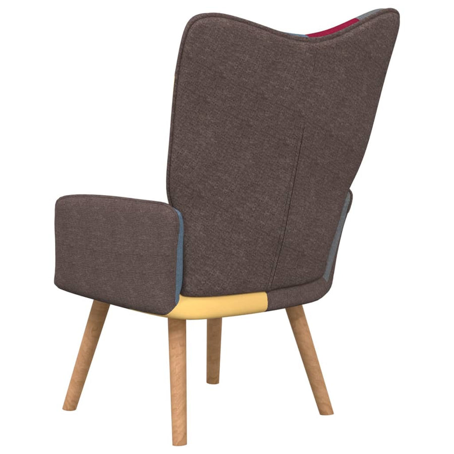 Relaxstoel Patchwork Stof Grijs Zonder voetensteun