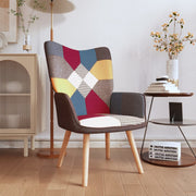 Relaxstoel patchwork stof 61,5x69x95,5 cm