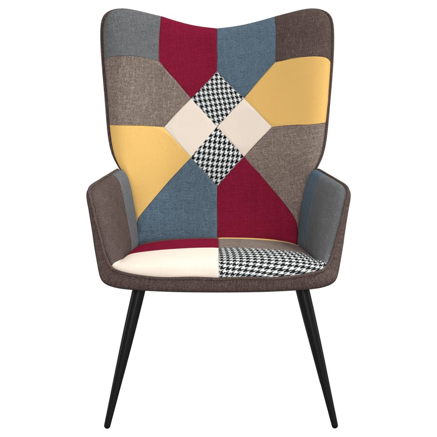 Relaxstoel Patchwork Stof Grijs Zonder voetensteun