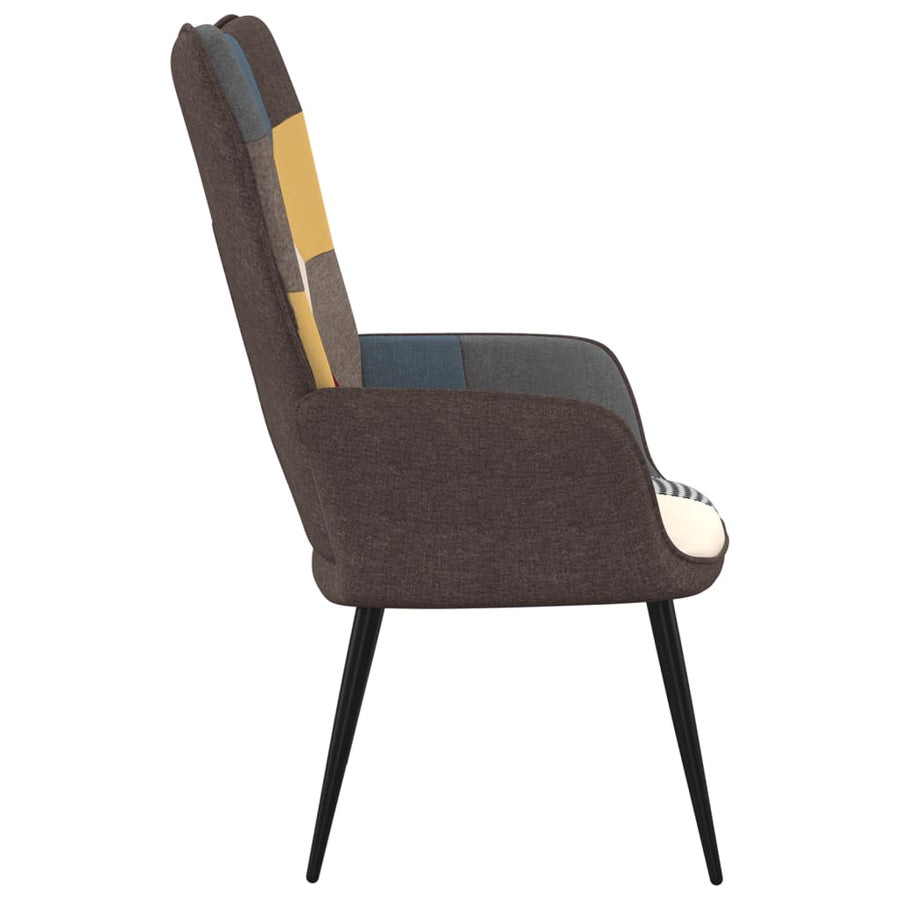 Relaxstoel Patchwork Stof Grijs Zonder voetensteun