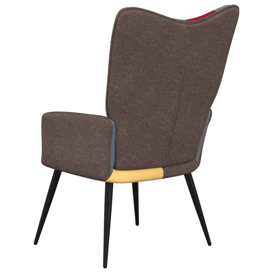 Relaxstoel Patchwork Stof Grijs Zonder voetensteun