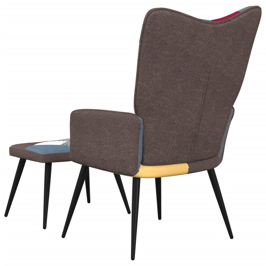 Relaxstoel Met Voetenbank Patchwork Stof Met voetensteun