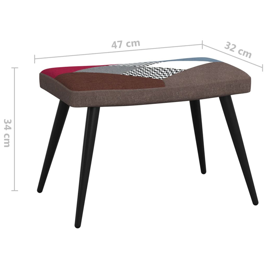 Relaxstoel Met Voetenbank Patchwork Stof Met voetensteun