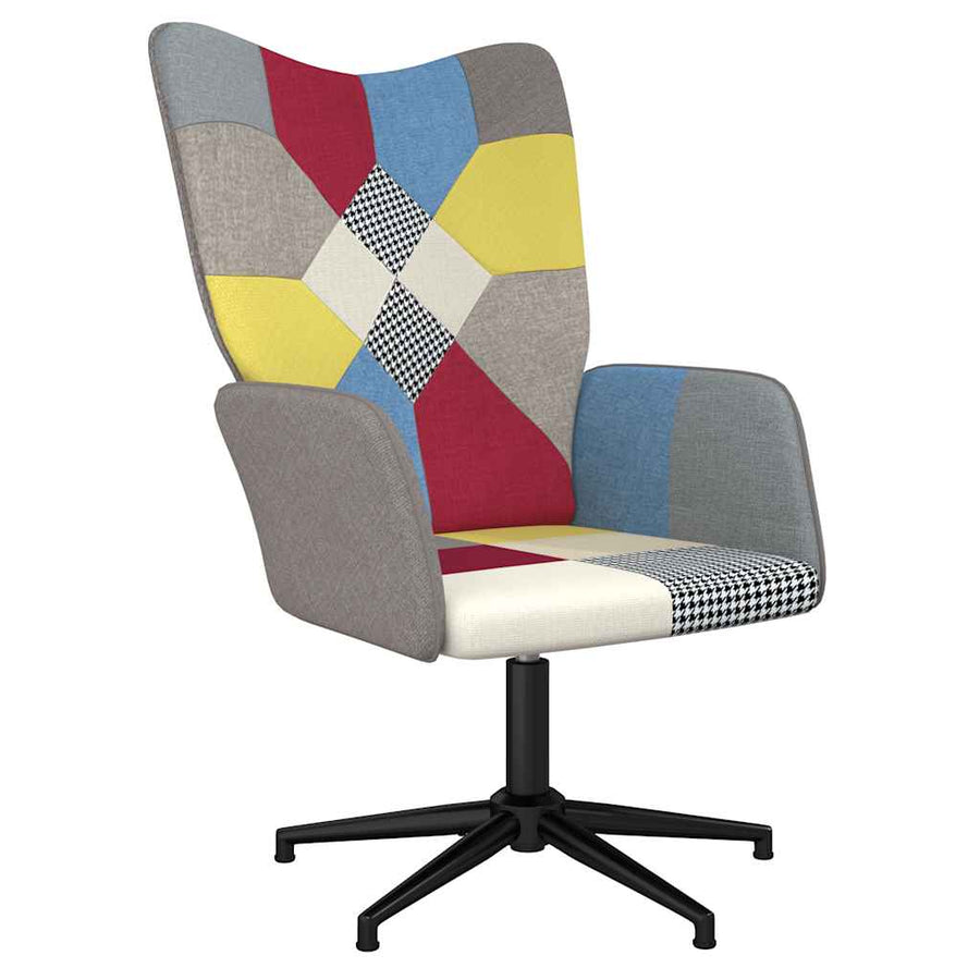 Relaxstoel Patchwork Stof 1 Grijs en zwart