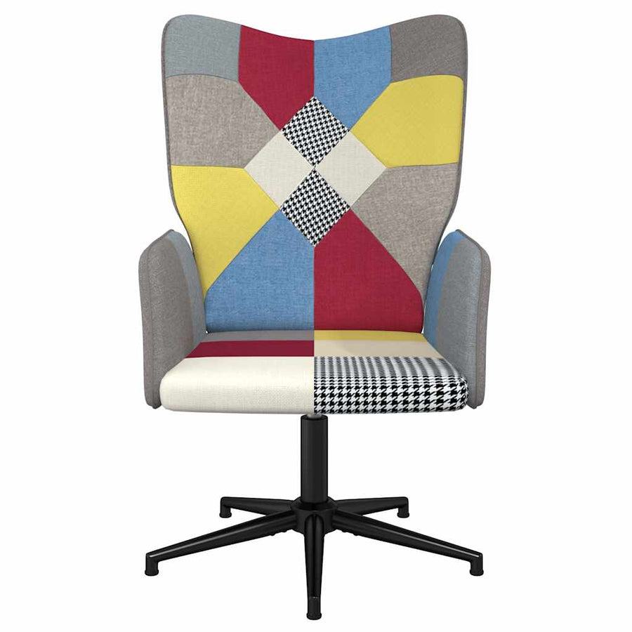 Relaxstoel Patchwork Stof 1 Grijs en zwart