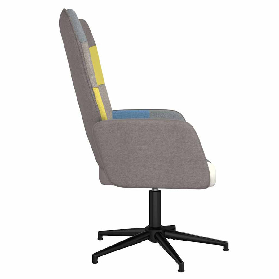 Relaxstoel Patchwork Stof 1 Grijs en zwart