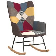 Schommelstoel Patchwork Stof Grijs Zonder voetensteun