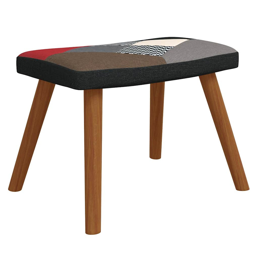 Relaxstoel Met Voetenbank Patchwork Stof 1