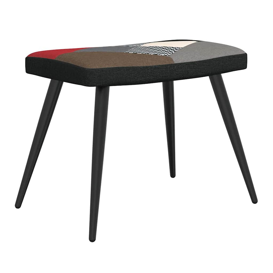 Relaxstoel met voetenbank patchwork stof