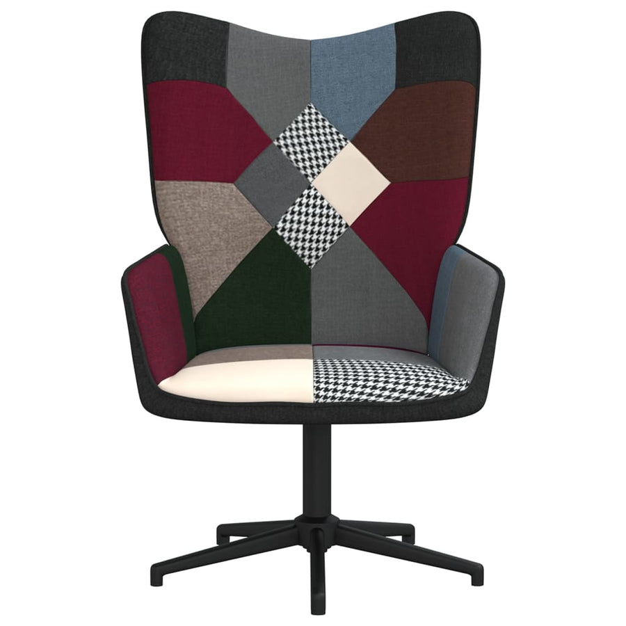 Relaxstoel Patchwork Stof Zwart Zonder voetensteun