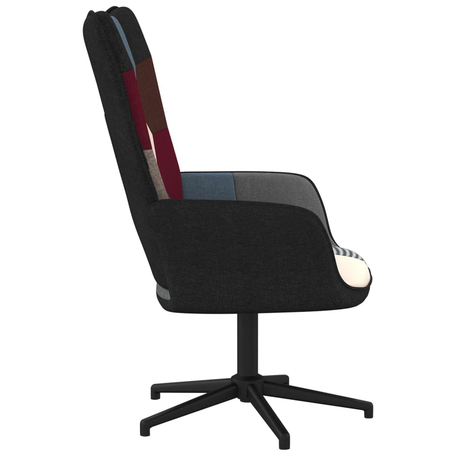 Relaxstoel Patchwork Stof Zwart Zonder voetensteun