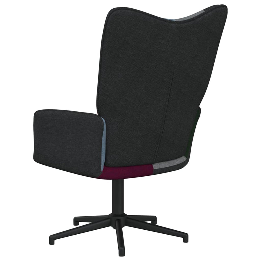 Relaxstoel Patchwork Stof Zwart Zonder voetensteun