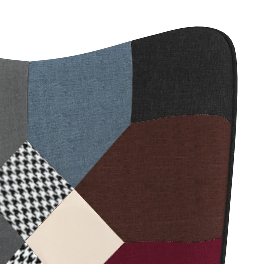 Relaxstoel Patchwork Stof Zwart en zilver Zonder voetensteun