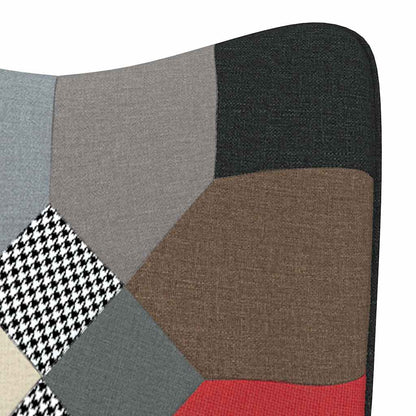 Schommelstoel Patchwork Stof 1 Zwart Zonder voetensteun