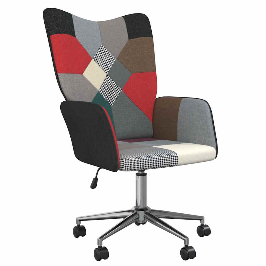 Relaxstoel Patchwork Stof 1 Zwart en zilver