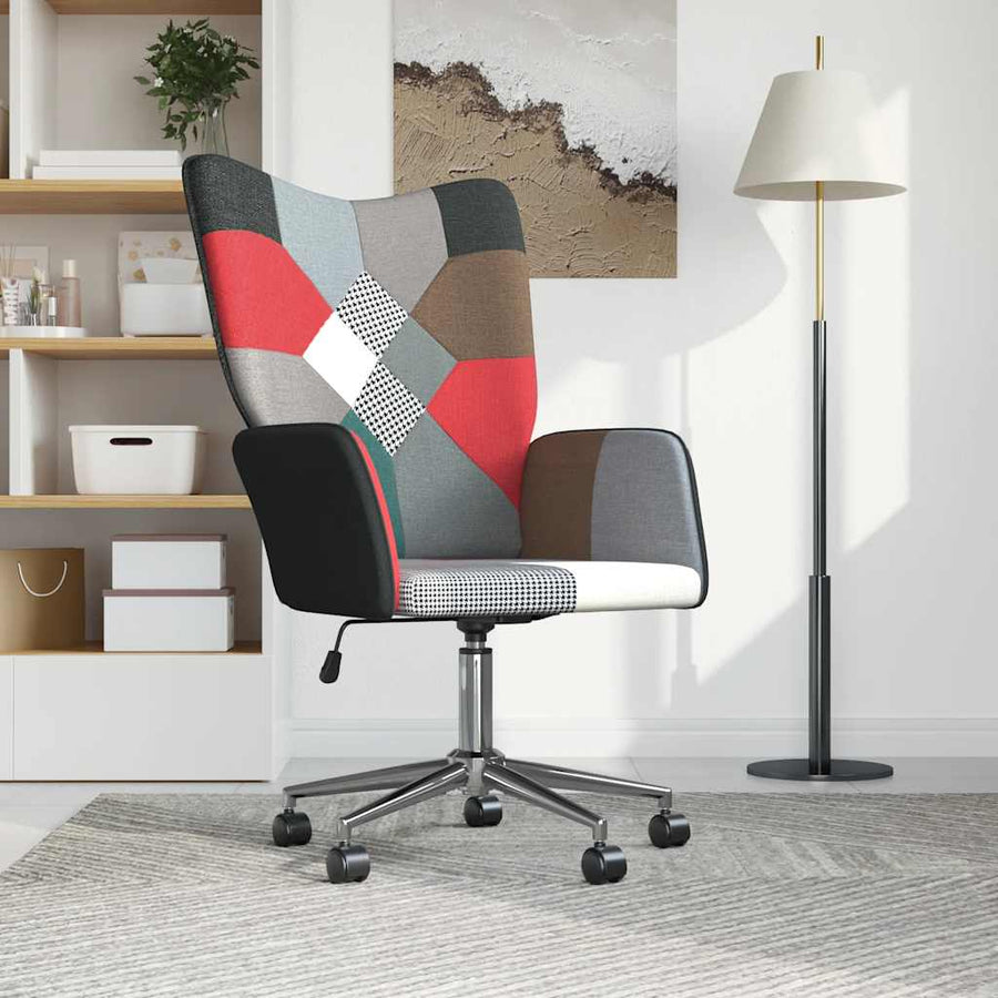 Relaxstoel Patchwork Stof 1 Zwart en zilver