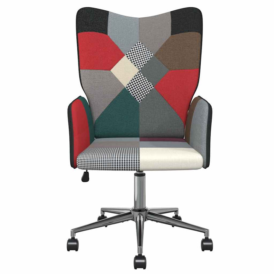 Relaxstoel Patchwork Stof 1 Zwart en zilver