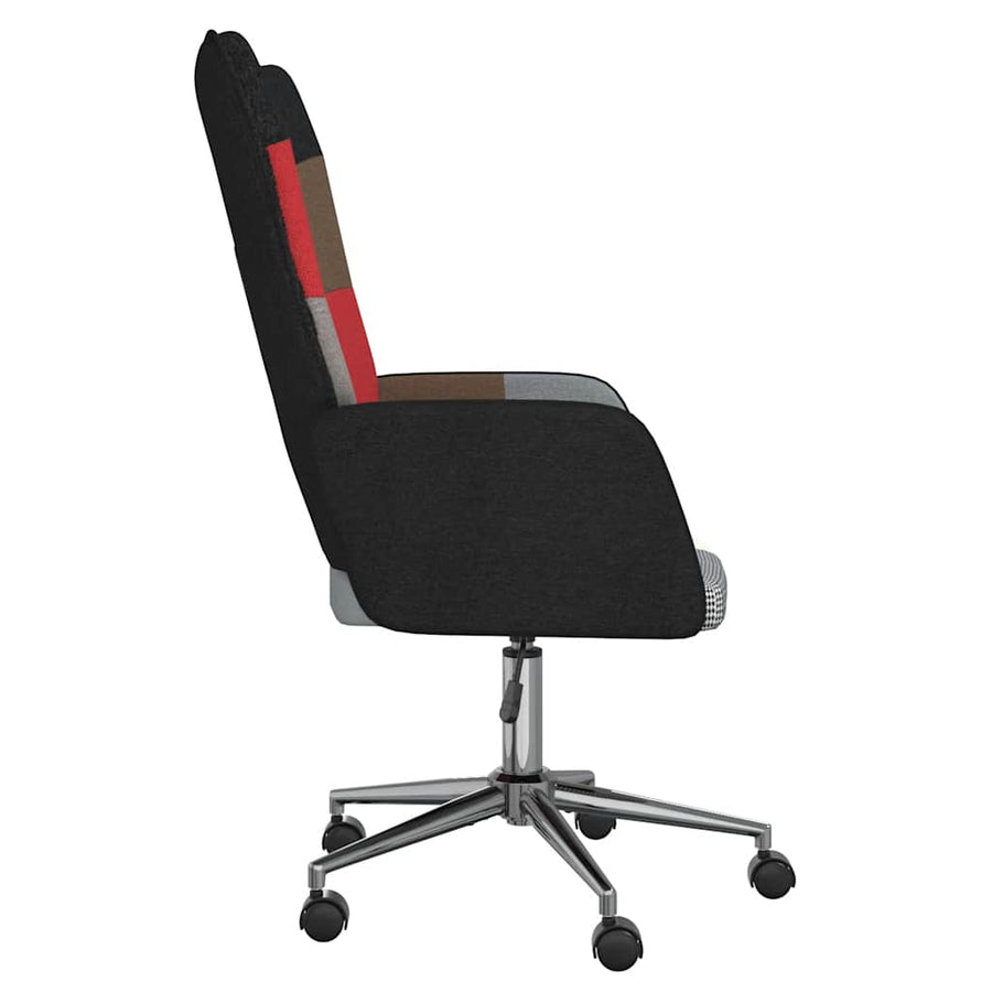 Relaxstoel Patchwork Stof 1 Zwart en zilver