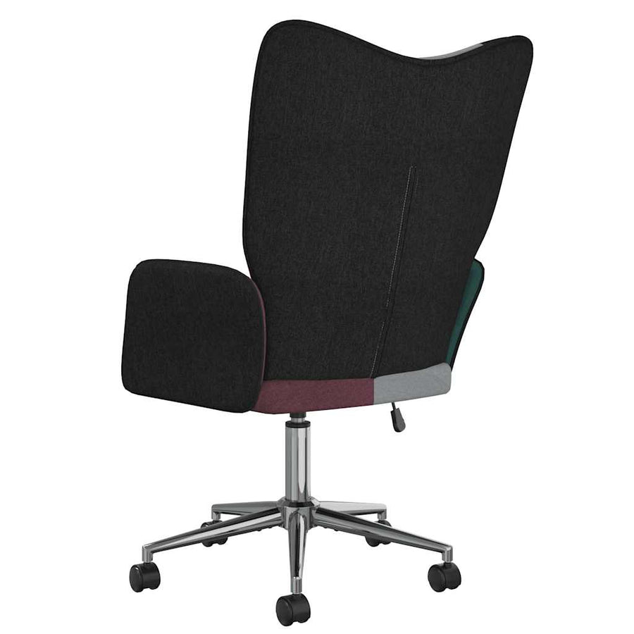Relaxstoel Patchwork Stof 1 Zwart en zilver