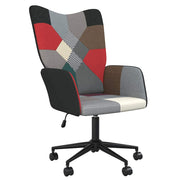 Relaxstoel patchwork stof zwart gasveermechanisme
