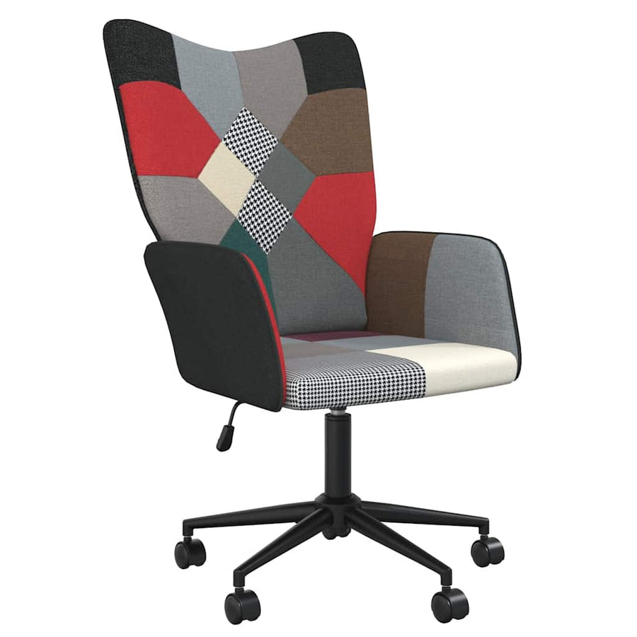 Relaxstoel Patchwork Stof 1 Zwart